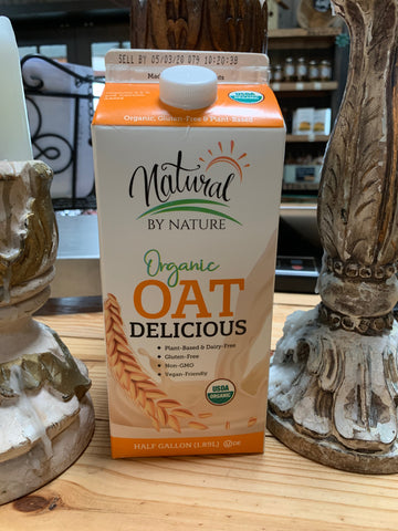 Milk, Natural By Nature Organic Oatmilk, Plain, half gallon