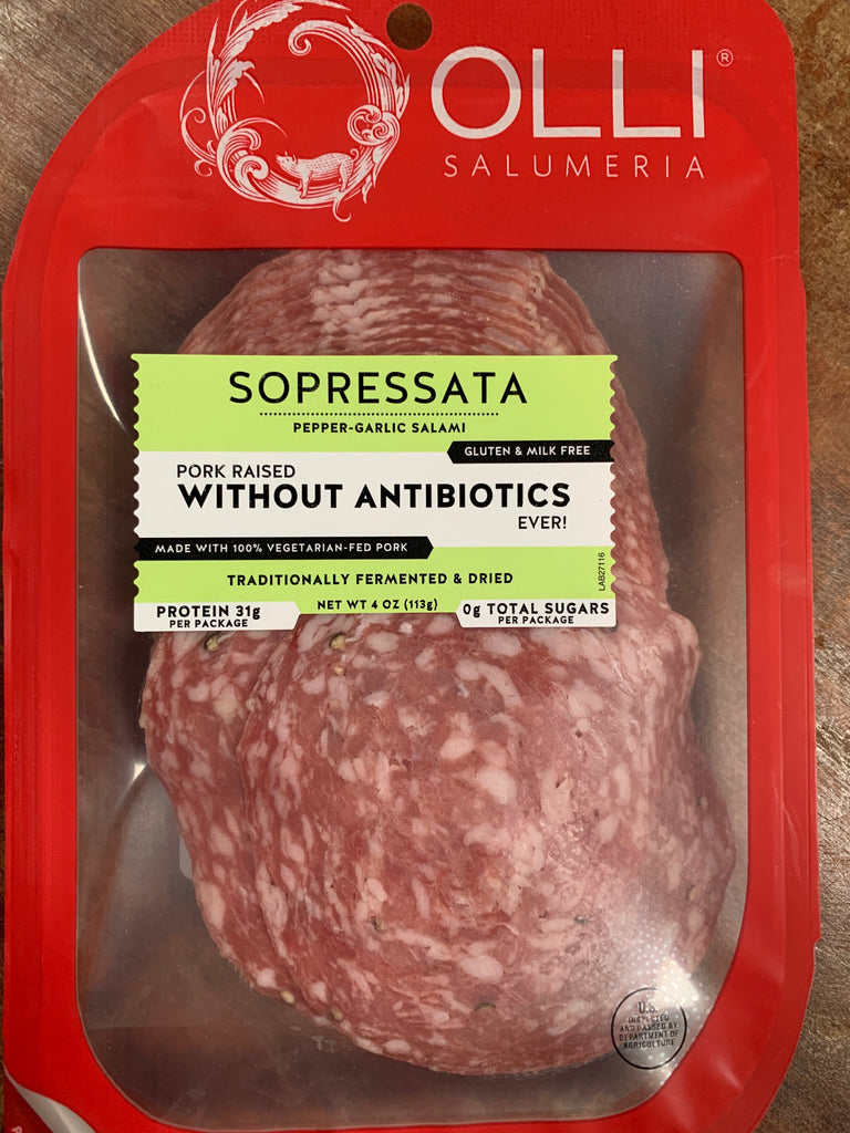 Meat, Olli Salumeria Sopressata, uncured 4oz, pre-sliced pack (Gluten & Dairy Free)