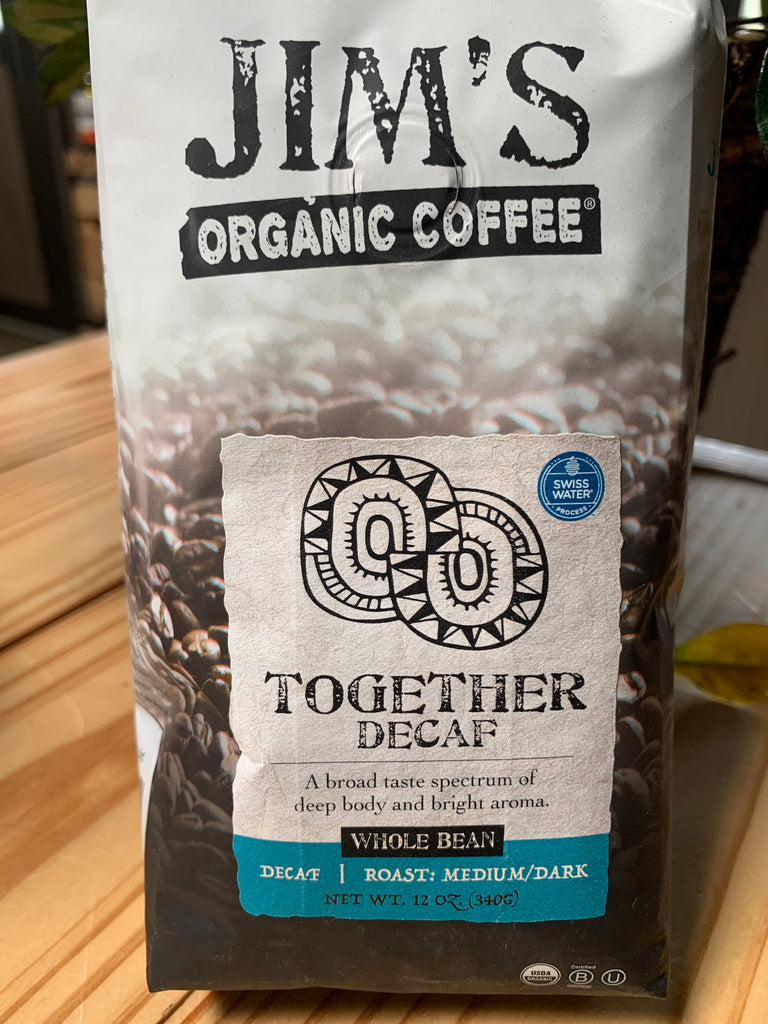 Coffee, Jim's Organics, Together Decaf, ground, 12oz