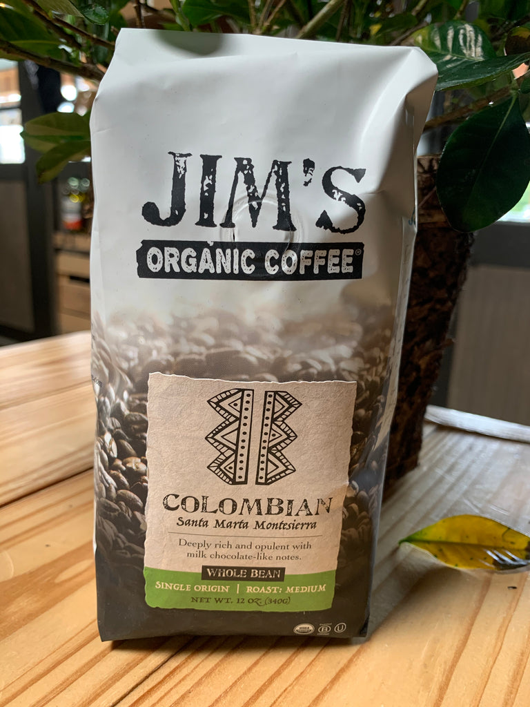 Coffee, Jim's Organics, Columbian Coffee, ground, 12 oz