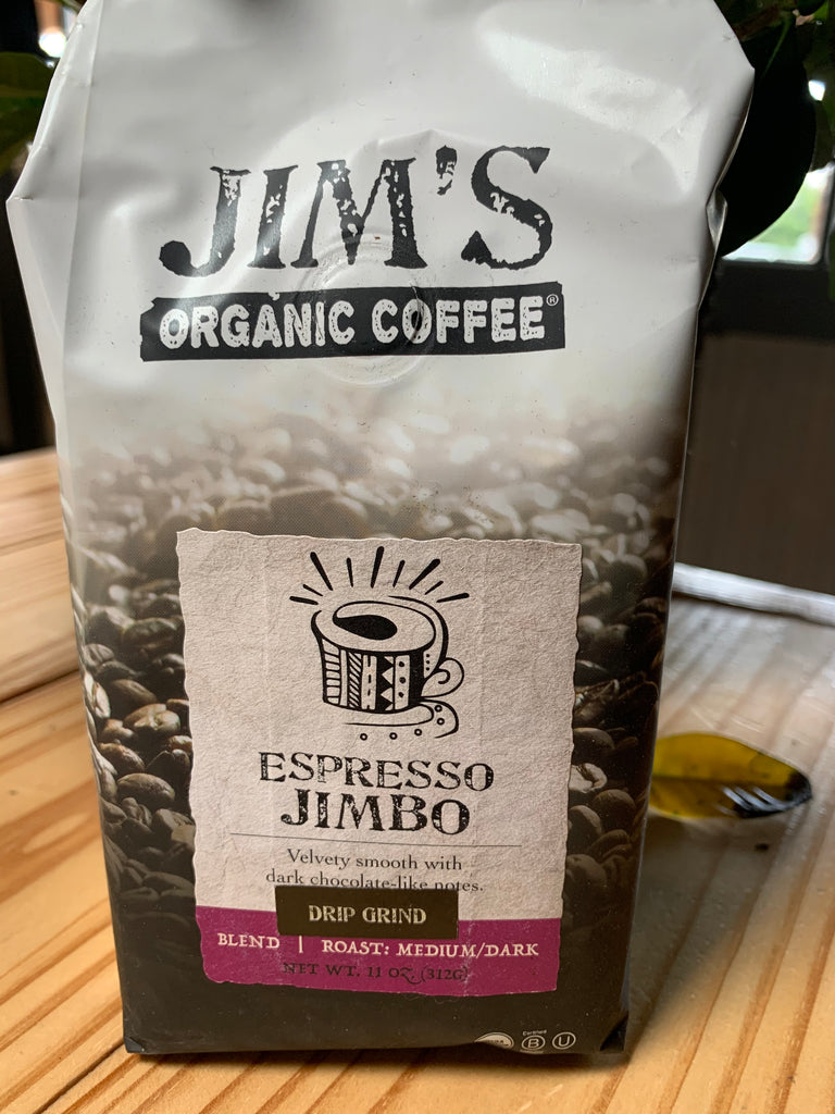 Coffee, Jim's Organics, Espresso Jimbo Blend Coffee, WHOLE BEAN or GROUND , 11oz
