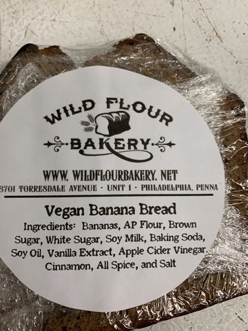 Bakery, Wild Flour Bakery, Vegan Banana Bread, individually wrapped slice