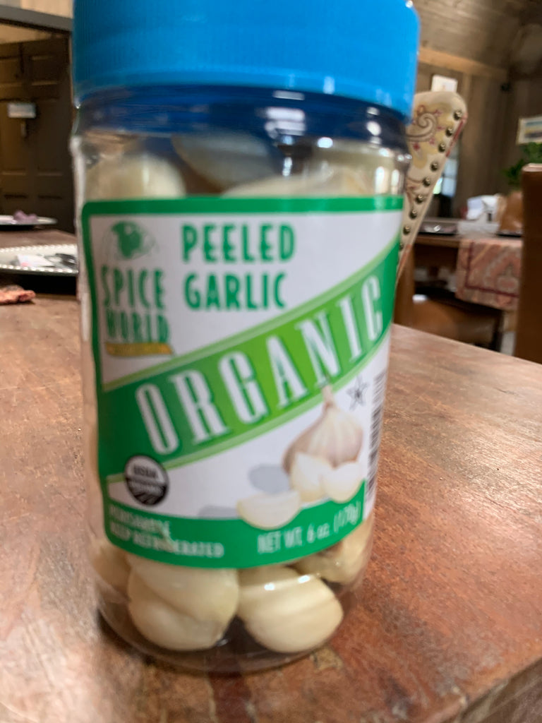 Produce, Spice World Organic Garlic, peeled, 6 oz jar