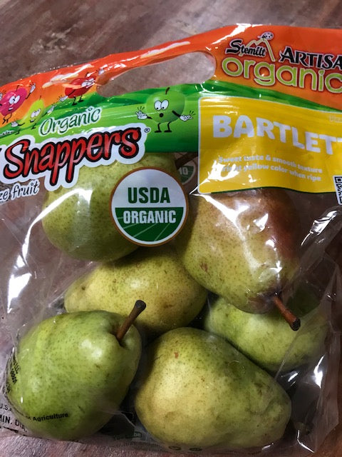 Fruit, Organic Pears, Lil Snap bagged pears