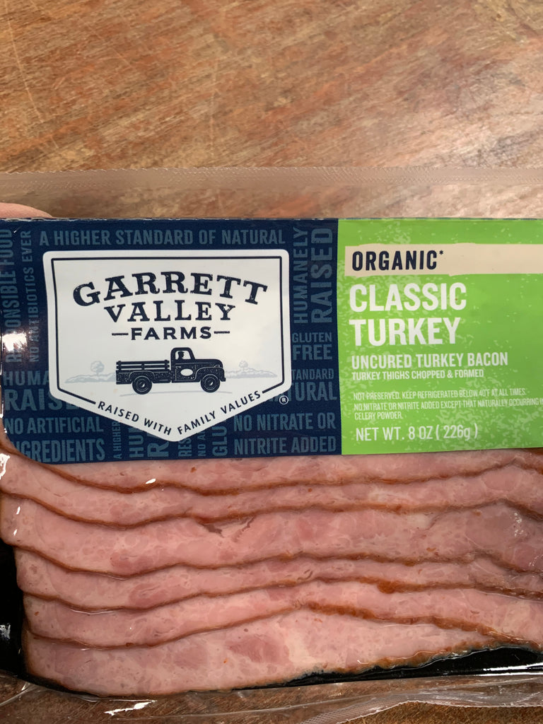 Meat, Garrett Valley Farms Organic Uncured Turkey Bacon, 8oz.