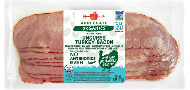 Meat, Applegate Organic Turkey Bacon, 8oz